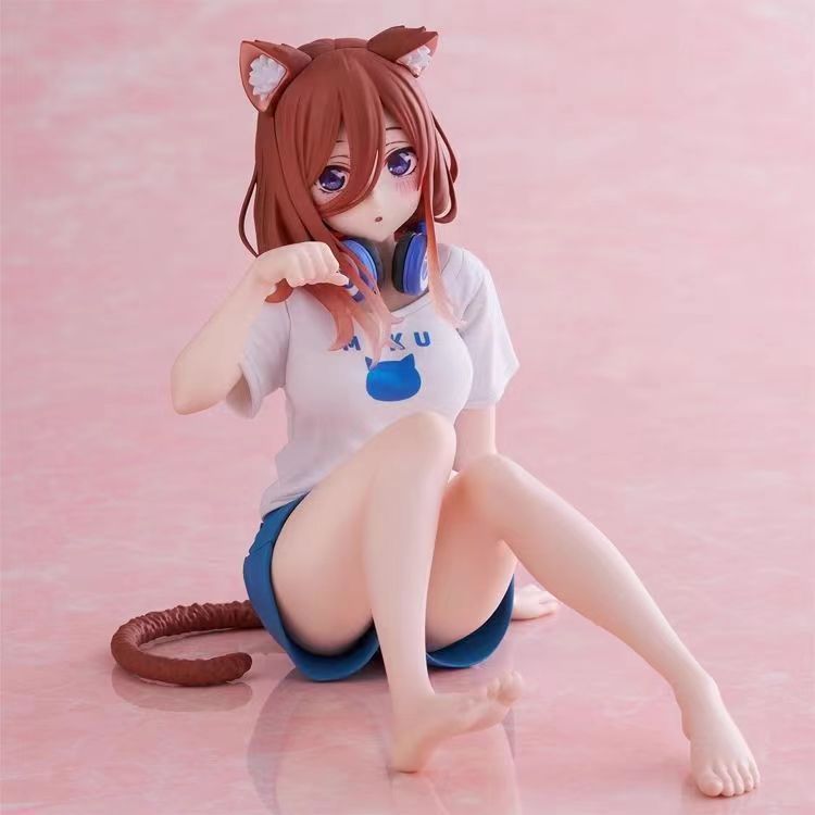 나카노 미쿠 5등분의 신부 고양이 홈웨어 12cm 애니메이션 피규어 장식 선물