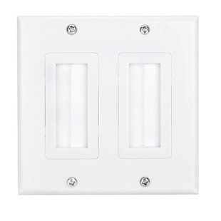 Brush multimedia panel welding-free wire socket information panel wall plug threading panel double port 115 * 115mm