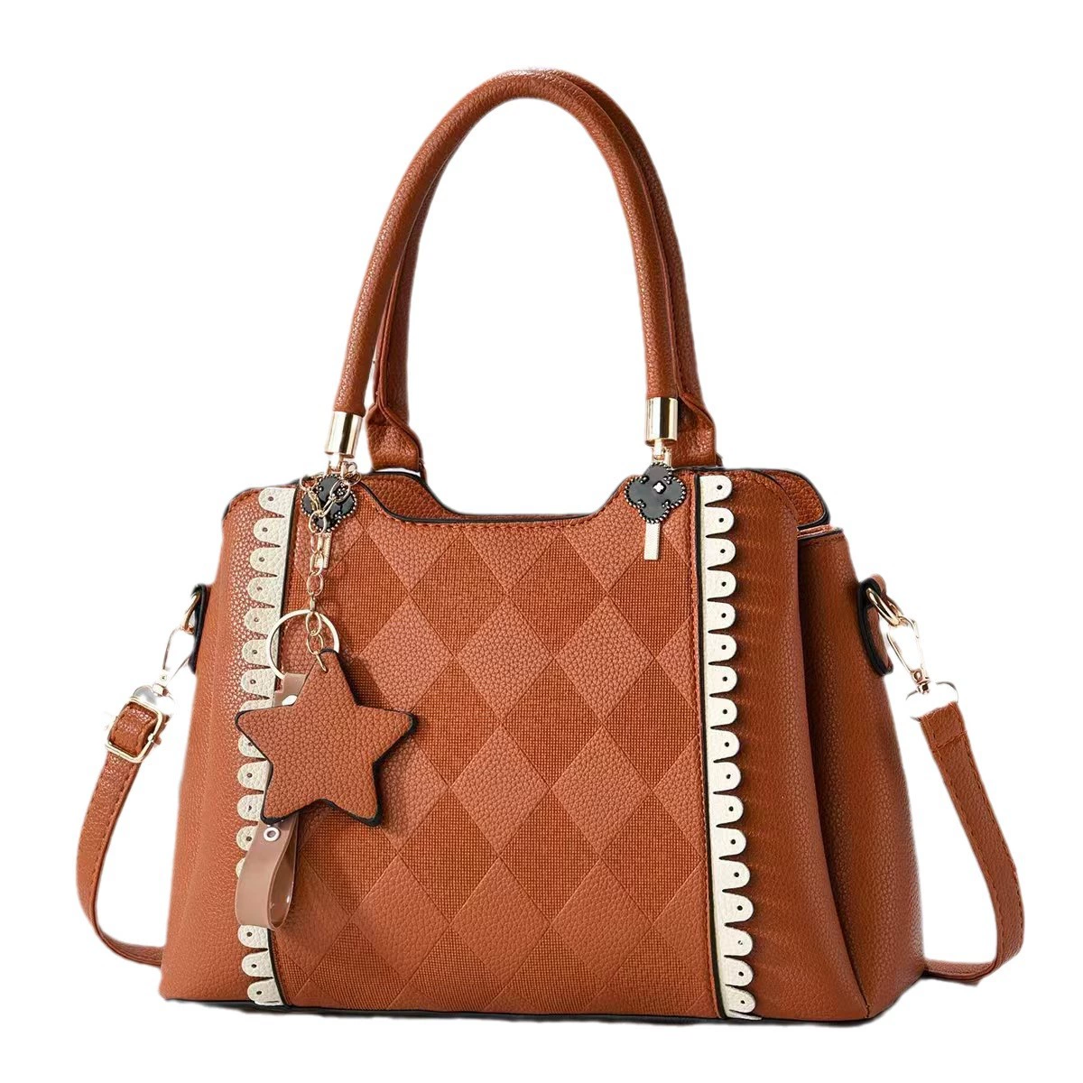 () вместительная модная универсальная сумка с узором из diamonds, стиль высокого качества