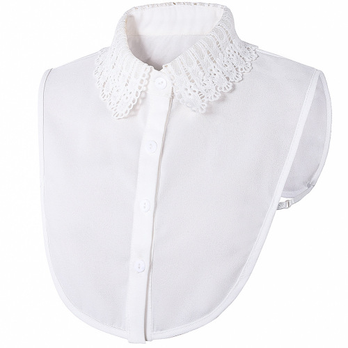 Autumn and winter new style Korean style lapel hook pattern solid color fake collar chiffon half shirt collar lace collar