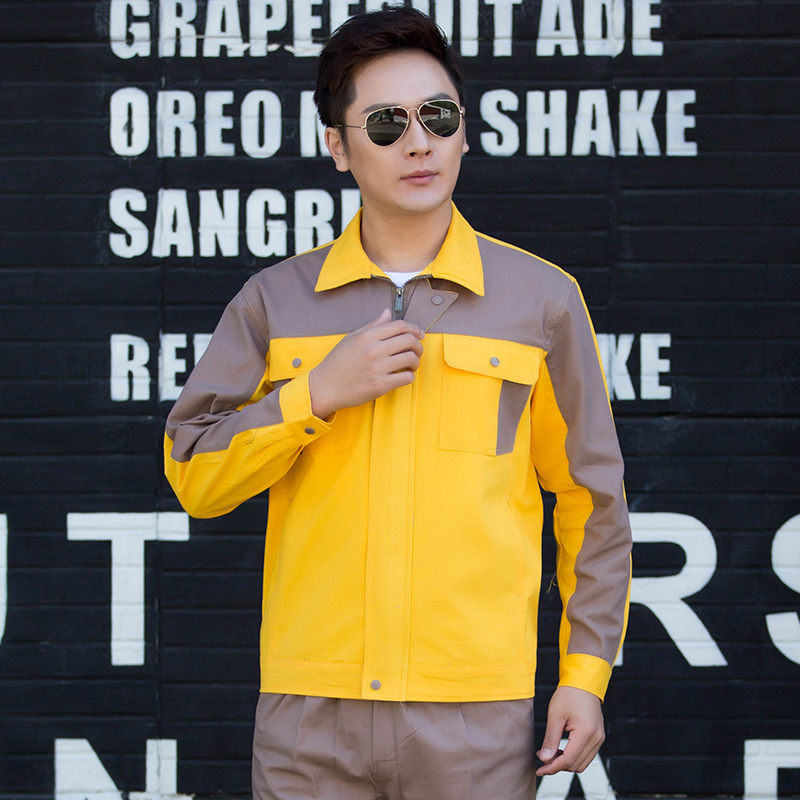 Trajes de trabajo de algodón primavera y otoño resistente al desgaste engrosado soldador astillero fábrica de ingeniería ropa de seguro laboral personalizada