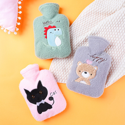 Jojoba Cute Plush Hot Water Bottle Water-filled Cloth Cover Cartoon Hot Water Bottle Girl Student Dormitory Waist Hand Warmer