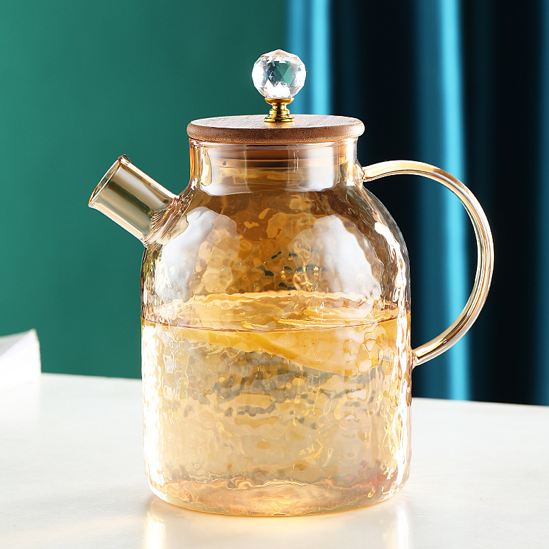 De vidrio hervidor de agua fría traje resistente al calor de alta temperatura de la tetera fruta de la flor tetera Taza refrigerador hogar agua hirviendo hervidor de agua fría