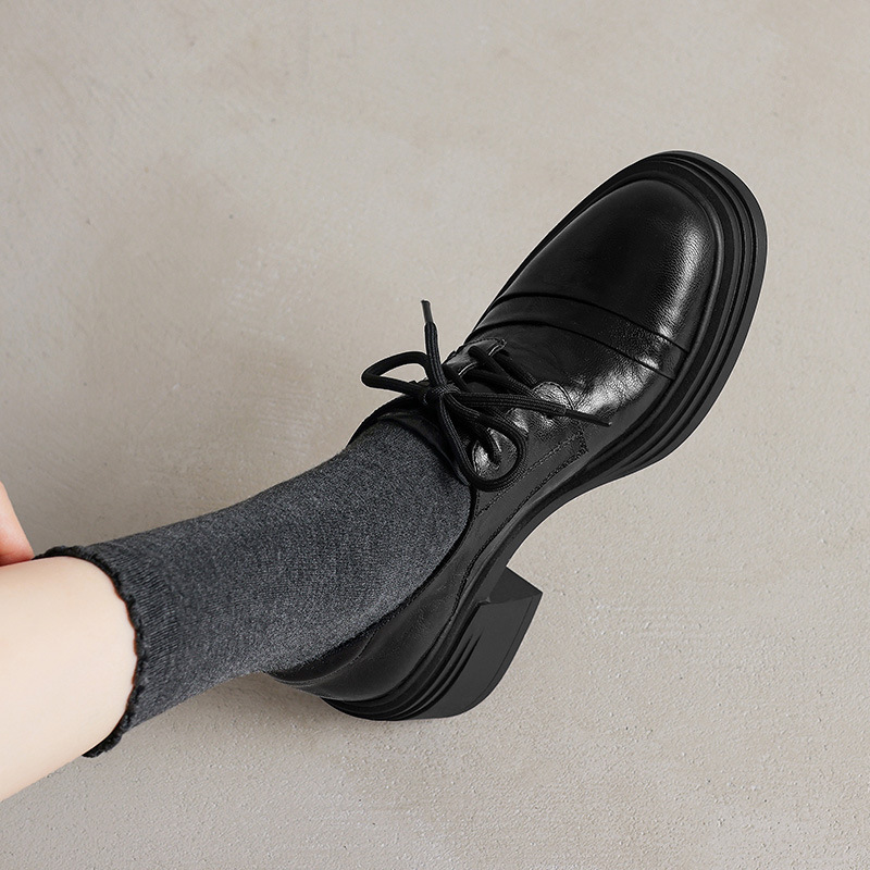 Super Soft Lambskin ~ Loafers for Women, Small Thick-Soled Platform Shoes, Height-Increasing Flats, British Style Round-Toe Small Leather Shoes Super Soft Lambskin ~ Loafers for Women, Small Thick-Soled Platform Shoes, Height-Increasing Flats, British Style Round-Toe Small Leather Shoes