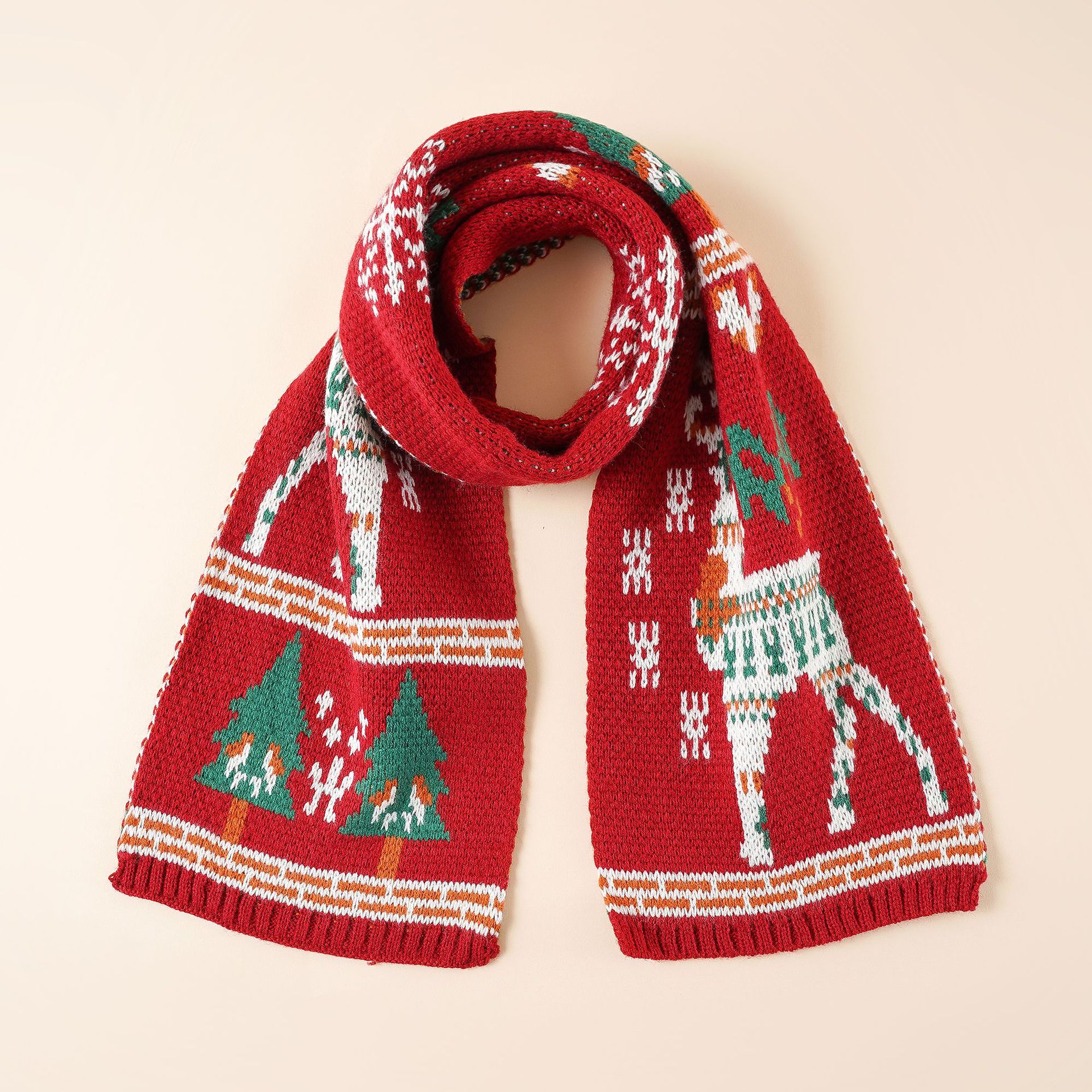 Bufanda de moda de invierno entre padres e hijos otoño e invierno cálido bufanda de los niños Navidad ELK estilo coreano de punto de lana bufanda de las mujeres