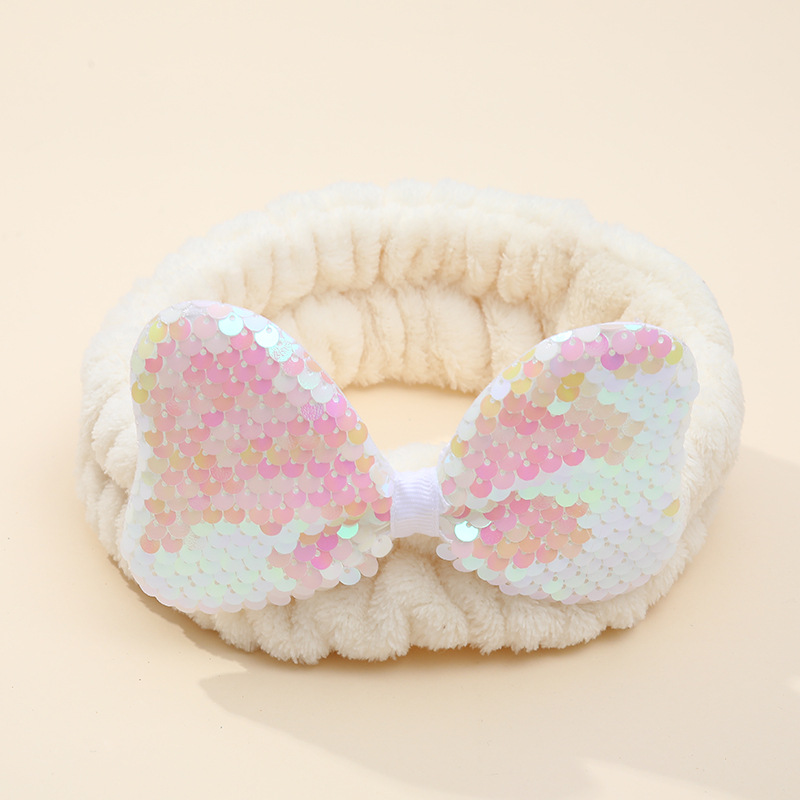 Nuevo cross-border coreano color sequilla arco correa de cabello dulce adorable adornamiento para el cabello niños hechos a mano tocado de arco