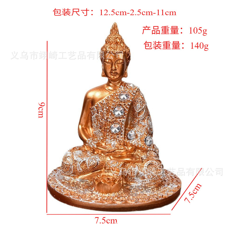 クロスボーダークリエイティブ瞑想仏樹脂工芸品装飾品家の装飾小さな仏玄関装飾品ホリデー|undefined