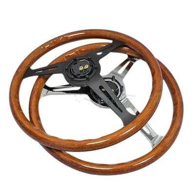 15inch Retro Peach Wood Color: Steering wheel