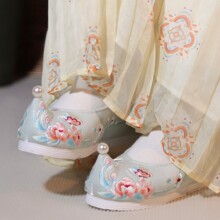 江南朱记汉服鞋【惊春羽】女古风绣花鞋汉服配鞋内增高布鞋平跟