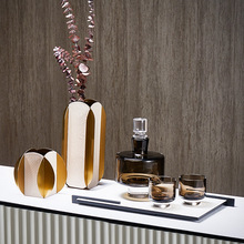 梵茜家居現代輕奢高檔玻璃酒具花瓶托盤組合客廳擺件售樓處裝飾品