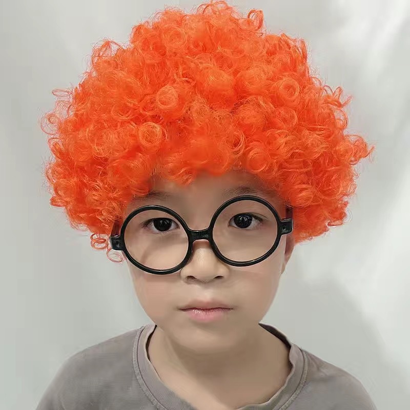 Payaso peluca cubierta de cabello redonda rizado props super grande grande explosión cabeza fan cabello extraño COS image 8
