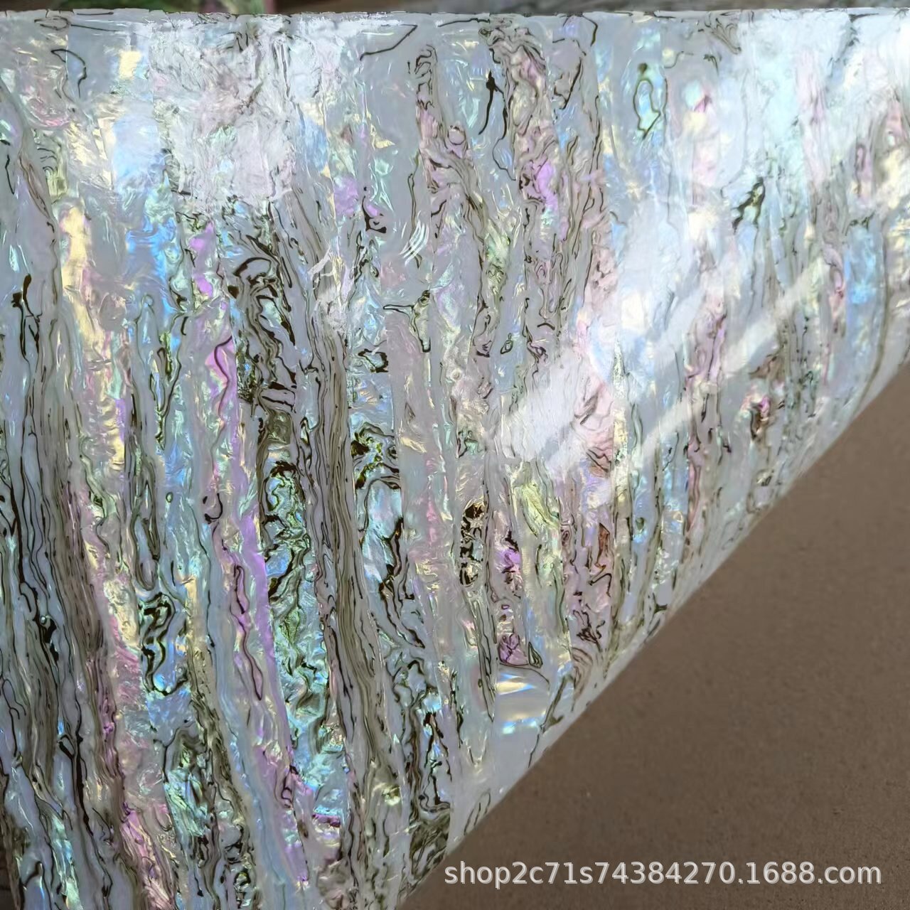 PVC仿贝壳纹仿鲍鱼纹新款炫彩装饰材料灯饰五金家具装饰品
