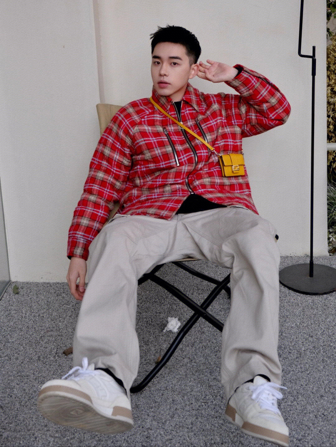 Giày sneaker nam cổ cao phong cách đơn giản dễ phối — Giày thể thao FF cổ cao màu be chi tiết 13