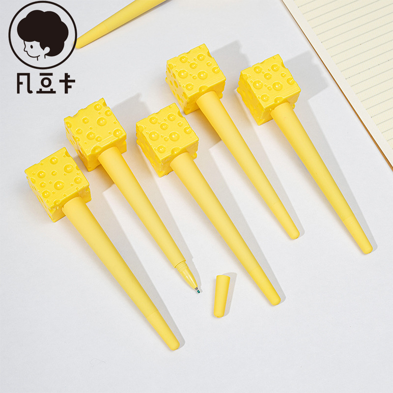 Fandouka Cheese Cheese Mouse Pinch Decompression Gel Pen Relaxation Decompression Design Student Stationery Manufacturer Wholesale
