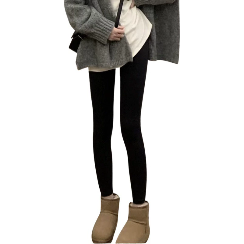 Осенне-зимние брюки с акулами, утолщенная верхняя одежда на флисовой подкладке, теплые обтягивающие брюки Барби, женские леггинсы с высокой талией и карманом