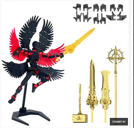 검정색과 빨간색 6개의 날개 맞춤형 완제품