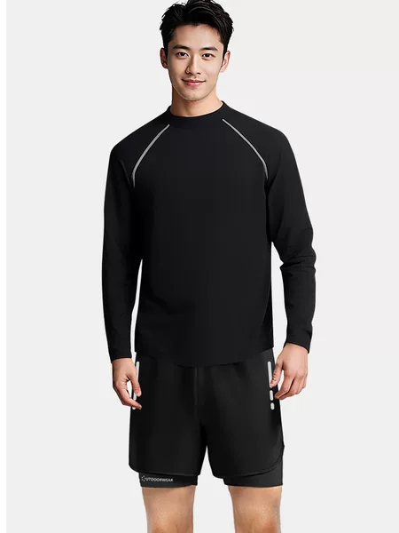 Sports Long-Sleeved Short-Sleeved Running Basketball New Autumn and Winter Tight-Fitting Quick-Drying Clothing Swimming Clothes Plus Size Men's Swimsuit Long-Sleeved