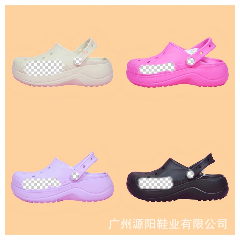 Cross Hole Shoes, Beiya Thick-Soled Height-Increasing Women's Shoes, New Beach Sandals and Slippers Wholesale, Sweet College Style, Can Be Worn Outside