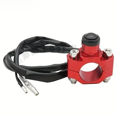 Off-road motorcycle modified ignition start/stop horn switch CNC button waterproof universal for Bosuer, CQR, Huayang (Power supply, ignition system accessories) - red