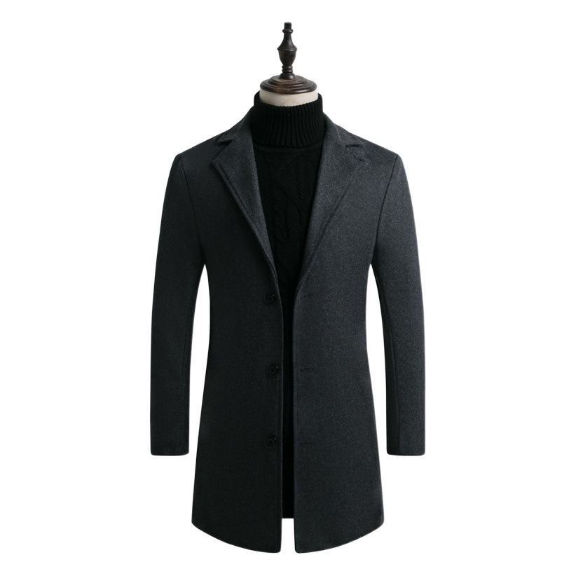 2021 otoño e invierno nuevo abrigo de lana para hombre Gabardina coreana delgada de longitud media para hombre abrigo de lana para hombre abrigo para hombre