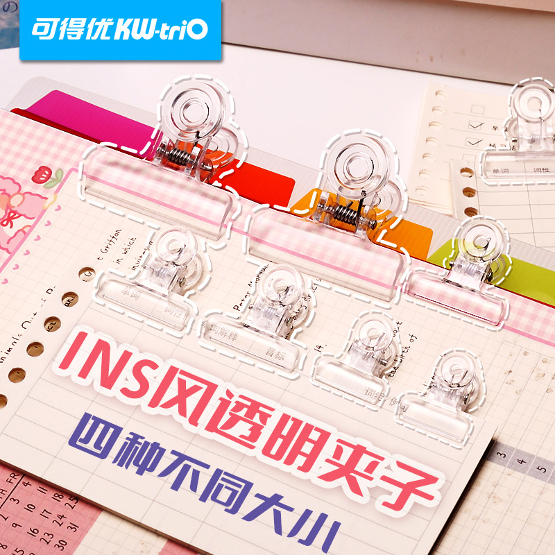 Kedeyou ins estilo transparente pequeño clip de papelería clip de plástico transparente clip de encuadernación clip de acrílico al por mayor