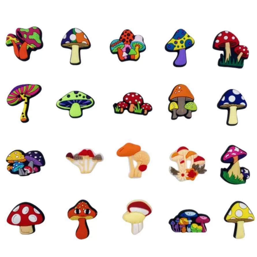 Трансграничный в наличии Цвет гриб серии отверстие обувь цветочные аксессуары DIY декоративные аксессуары для пряжек для обуви ПВХ мягкий резиновый Цветок для обуви