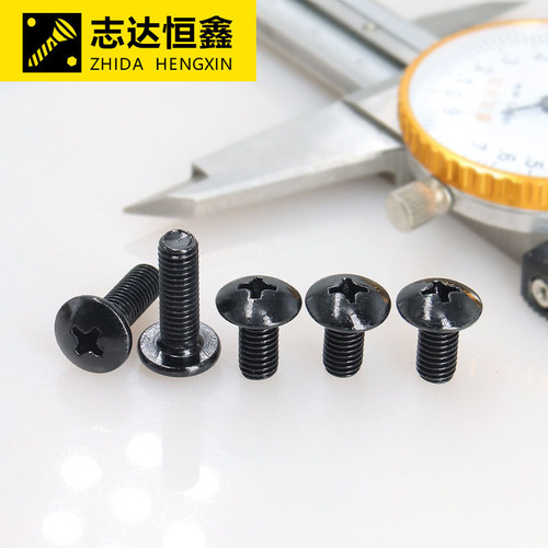 Iron M2-M6 large flat head cross recessed machine screws black TM umbrella head precision electronic screws and bolts directly supplied from the manufacturer