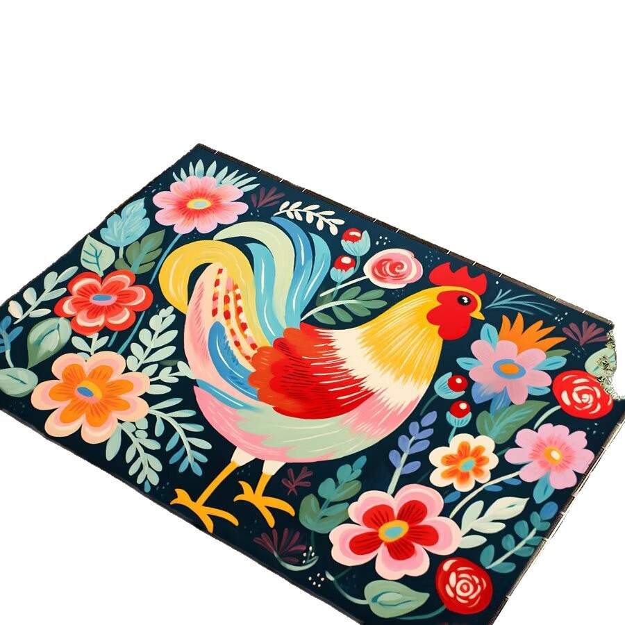 Mud de diatomeas Amazon emitió una alfombra de piso de gallo grande estadounidense transfronteriza, alfombrilla de entrada para puerta, alfombrilla de cocina resistente a las manchas