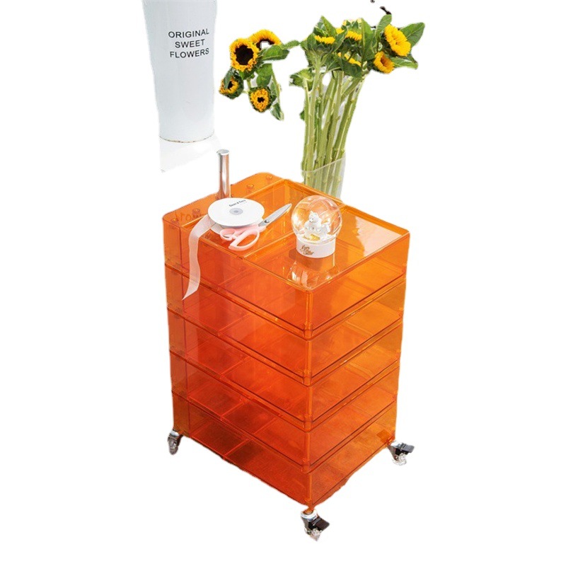 回転収納キャビネット移動可能ベッドサイドキャビネットinsサイドキャビネットシンプル北欧ロッカーネット赤化粧品収納キャビネット