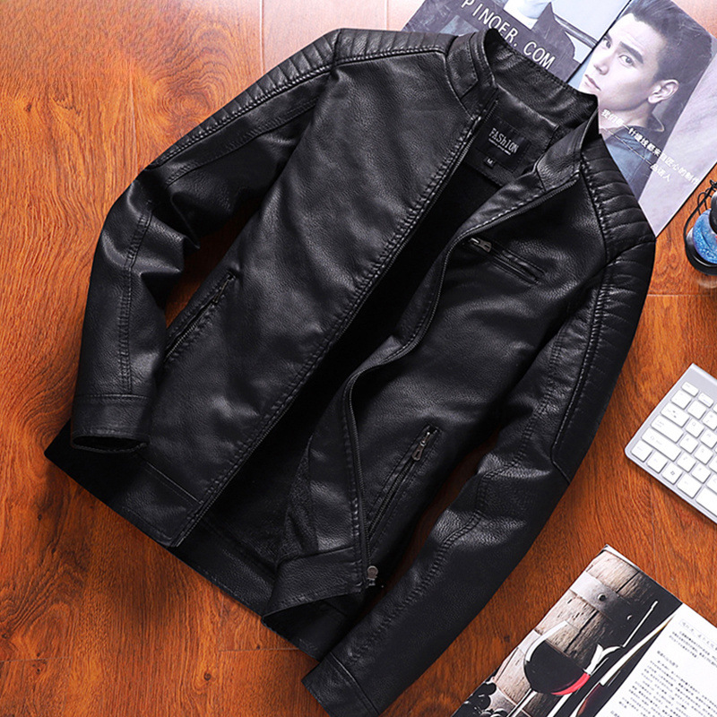 加绒加厚男装冬装外套秋冬男士皮衣冬季皮夹克男皮衣服男新款帅气