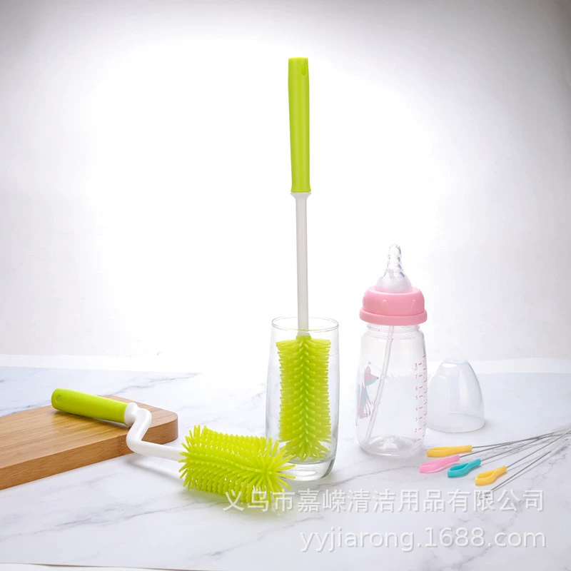 Силиконовая щетка для чашек, вращающаяся на 360 градусов щетка для чистки детских бутылочек, все виды термосов, щетка для чистки стеклянных бутылок