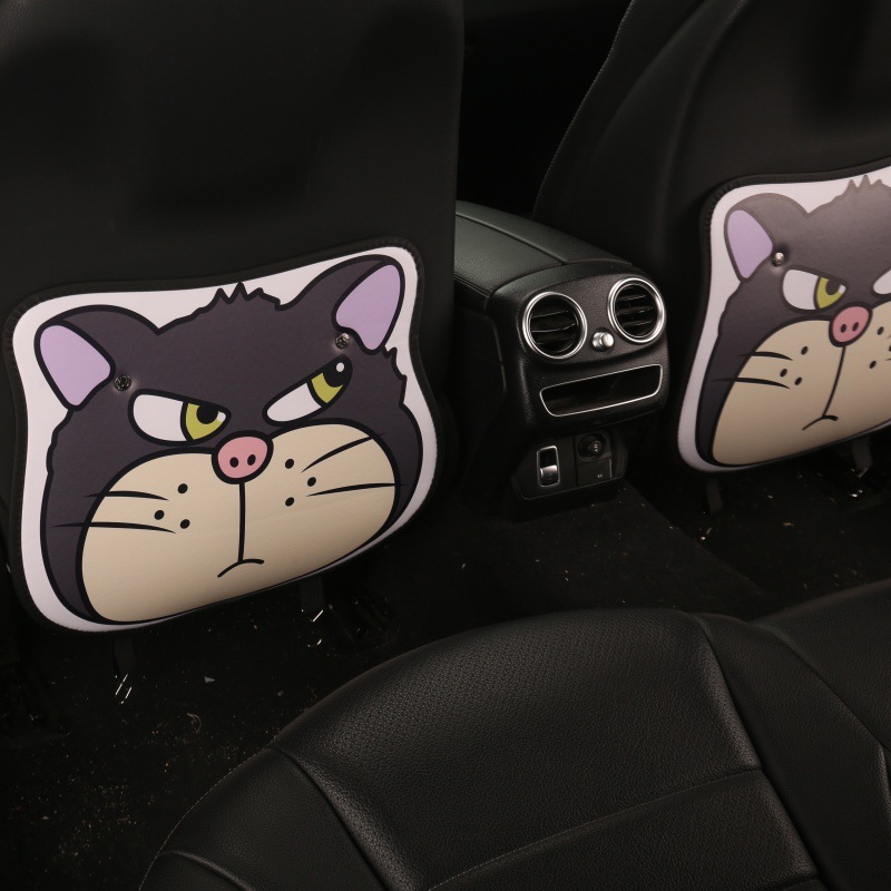Car Child Seat Back Anti-Kick Pad Lucifer Cat Cartoon Cute Rear Seat Cushion Anti-Scratch Anti-Kick Universal