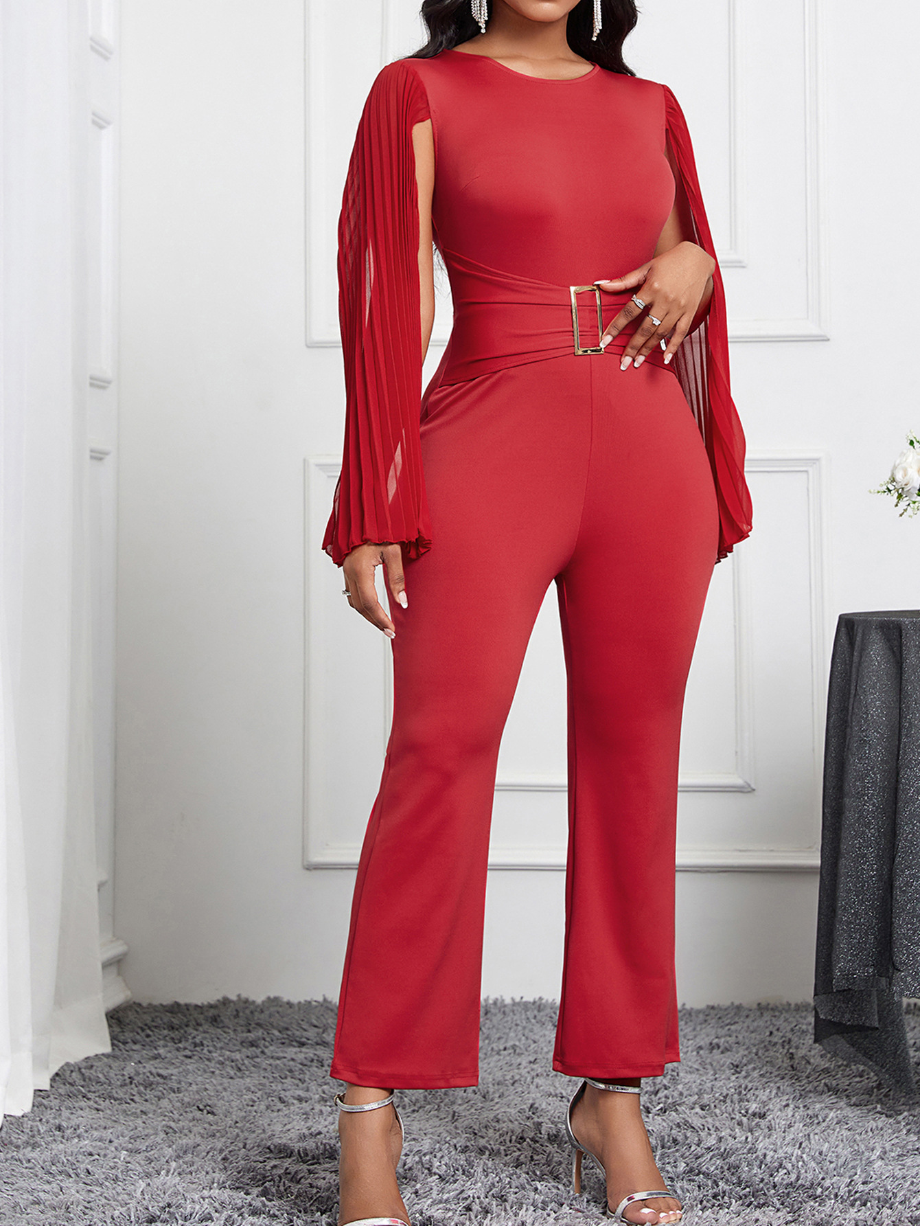 Nicho de estilo de diseño europeo-americano transfronterizo solo para desear amazon temperamento elegante mono mono pantalones de mujer