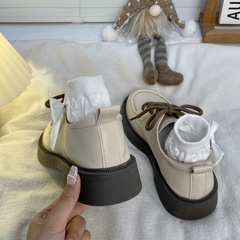 Japanese small leather shoes for women 2022 autumn new British style retro thick-soled loafers one-leg jk uniform shoes