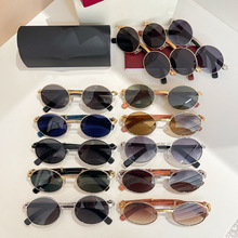 卡家眼镜跨境复古木纹圆形CT卡家时尚轻奢度假墨镜男户外女太阳镜