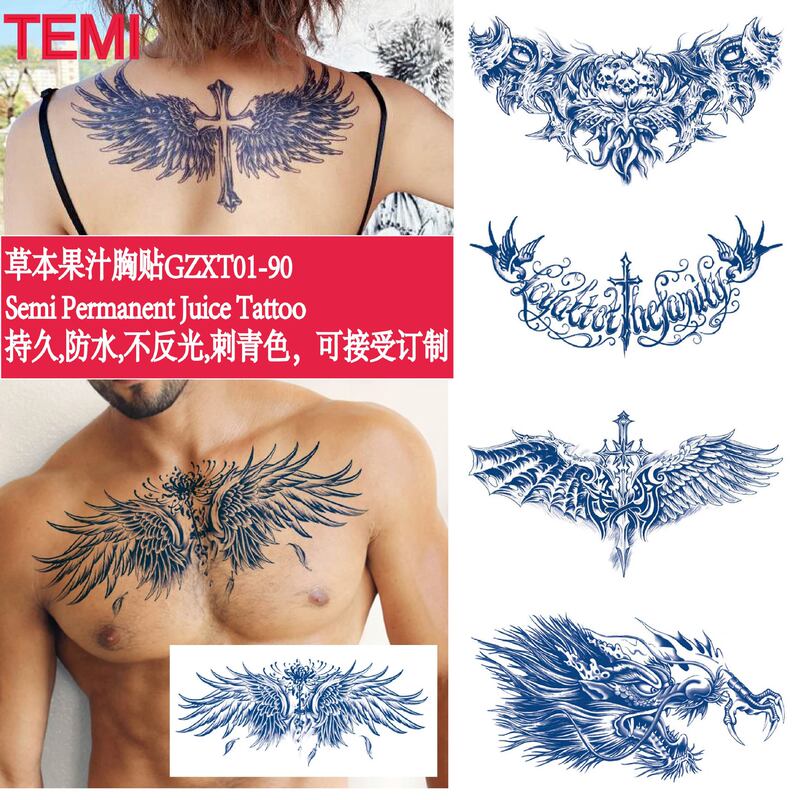 Gzxt Chest Stickers for Women, Back Imitation Tattoo Semi-Permanent Tattoo Stickers, Can Last for Two Weeks, Tattoo Stickers for the Chest