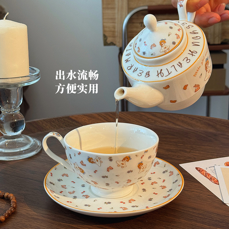 Alice tetera taza de té, plato de té de niñas, regalo de boda, regalo de casa, té de la tarde, caja de regalo