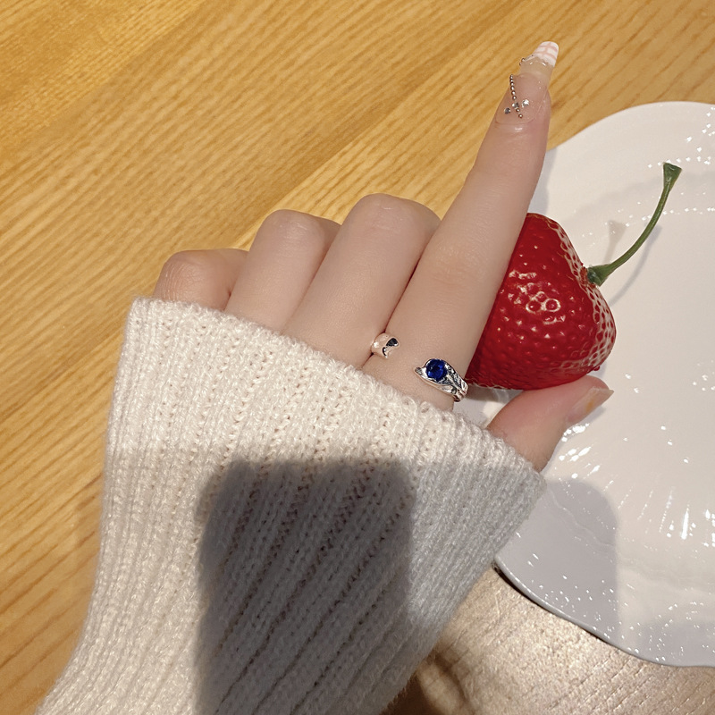 Fashion Geometric Sterling Silver Zircon Open Ring 1 Piece