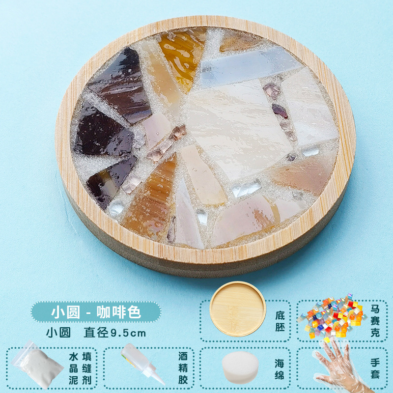 Nuevo producto bricolaje hecho a mano posavasos paquete de material mosaico padre-hijo creativo jardín de infantes pequeño regalo al por mayor juguetes educativos