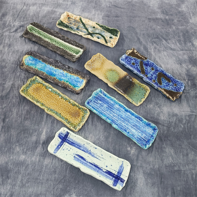 Japanese Sushi Plate Round Cake Tray Dessert Restaurant Creative Sashimi Plate Western Food Plate High-End