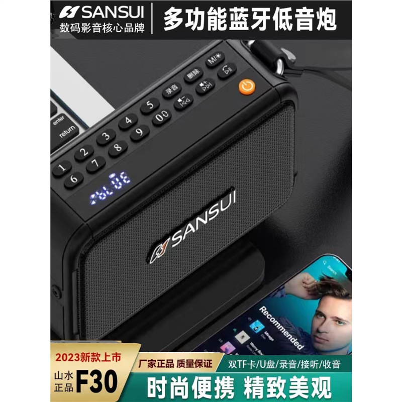 山水F30蓝牙音箱高音质大音量无线大功率便携式户外低音炮小音响|undefined