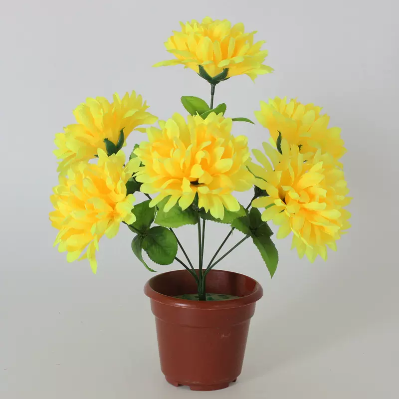 清明节仿真菊花批发7头龙尖菊祭奠塑料花公墓祭祀扫墓仿真绢花厂