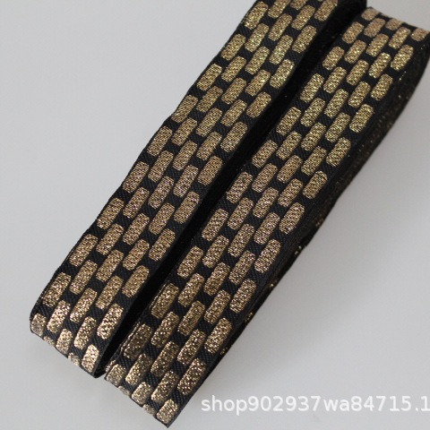 提花织带花边民族复古金色几何方型服装箱包辅料宽2.5厘米 SH-054
