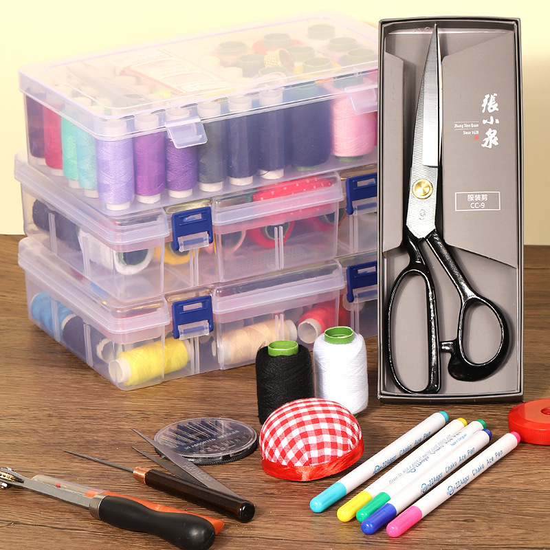 裁縫箱家庭用実用縫い針セット家庭寮携帯裁縫セット高品質の良い収納箱|undefined