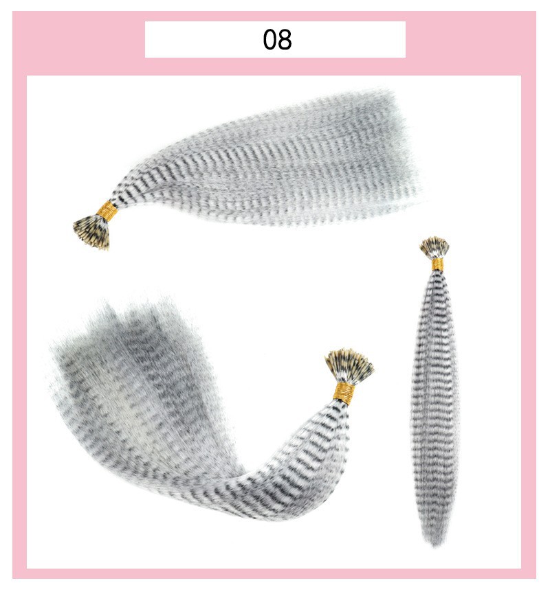 Peluca de extensión de cabello de plumas de seda de alta temperatura de fibra química especial transfronteriza