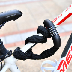 New Bicycle Chain Lock Wholesale Manufacturer Direct Supply Zinc Plated Fabric Cover Password Chain Lock Anti-Theft Chain Lock