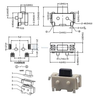 Tactile switch 2*4*3.5 mini with column 2x 4x 3.8 side keys Xiaobeibei tablet MP3 with X20