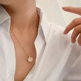 复古珐琅滴油玫瑰花项链时尚优雅法式新款女简约气质高级感锁骨链