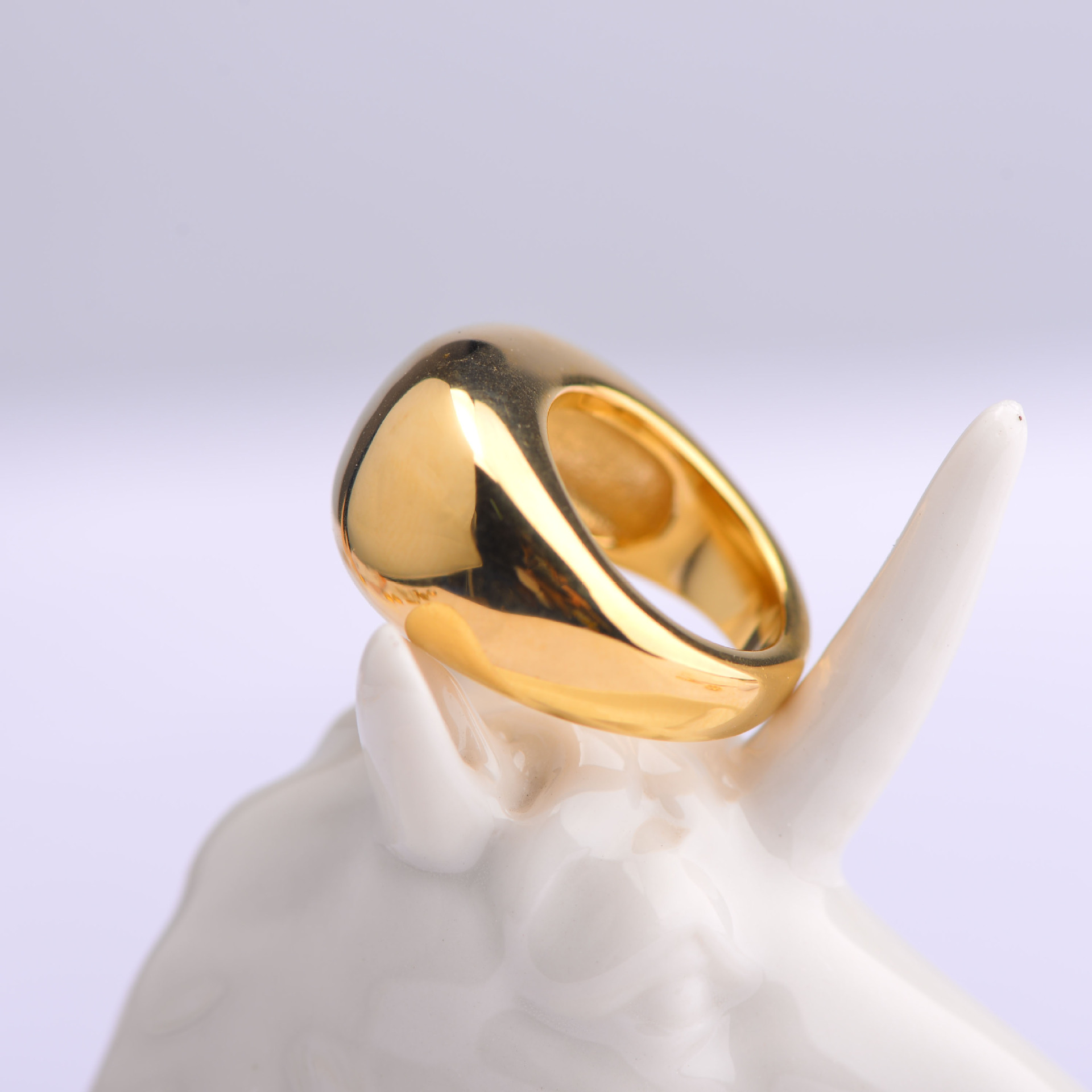 Stainless Steel Material Solid Color Pattern 2025 Spring and Summer Season Stainless Steel 18K Gold Plated Simple Style Solid Color Rings