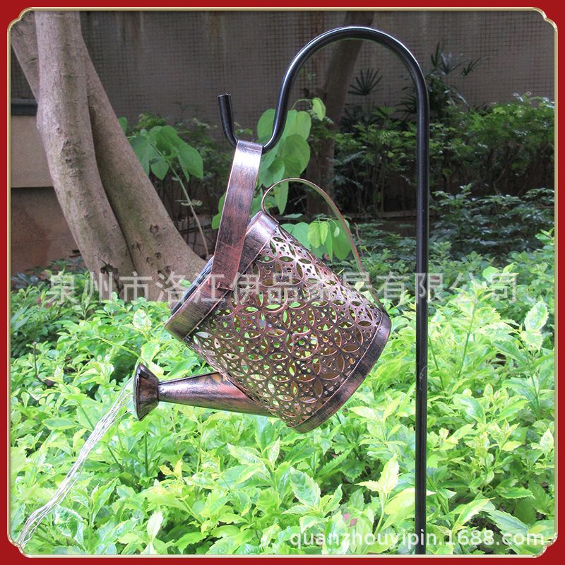 Lámpara de jardín para exteriores Amazon en stock, gancho de hierro para paisajismo, gancho metálico para estaca de suelo, desmontable, resistente al óxido.